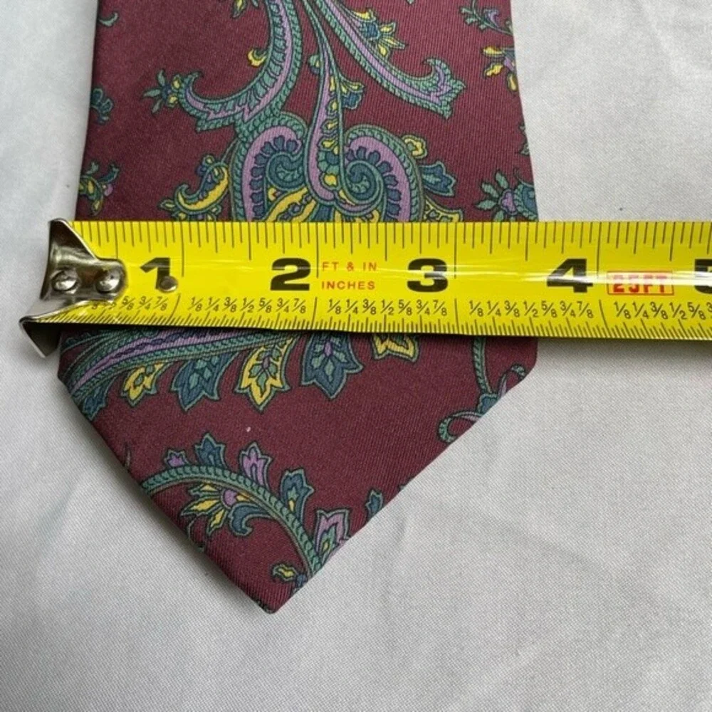 Kilsby Mens Necktie Paisley Print Silk Red